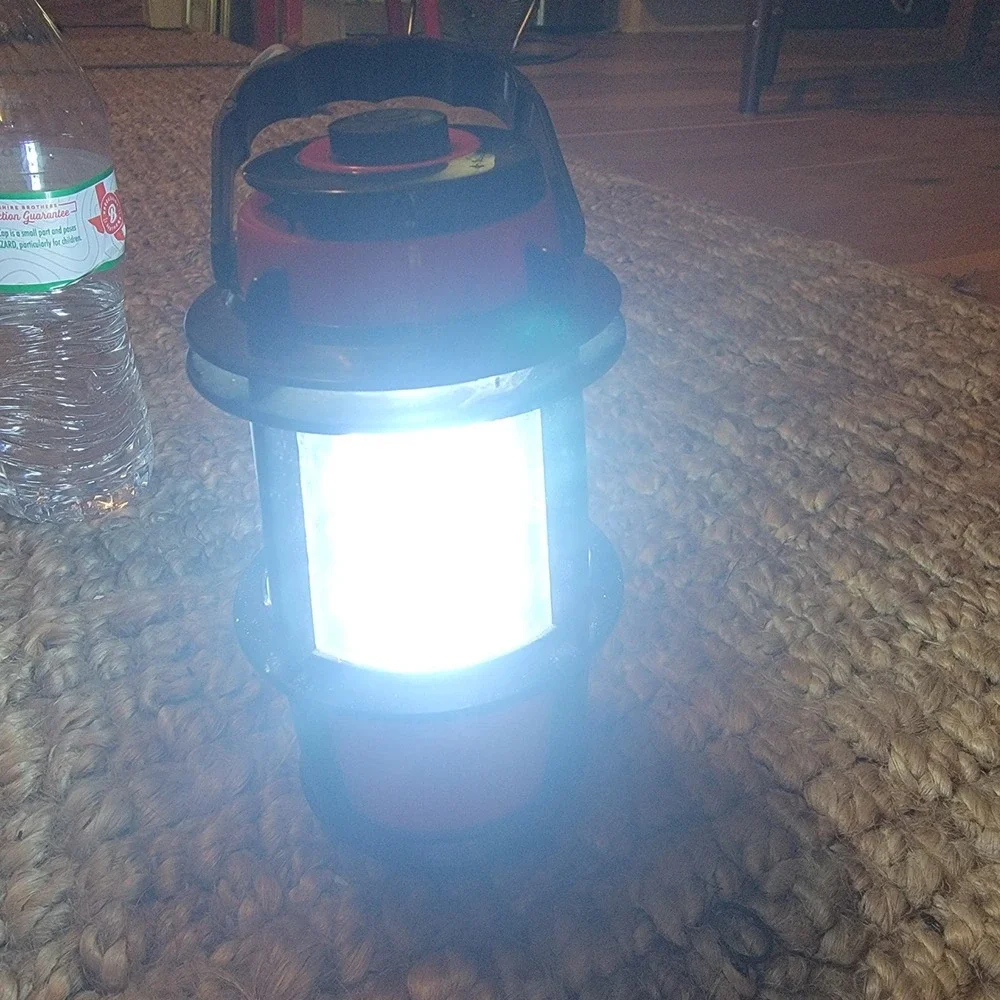 Portable LED Camping Lantern Outdoor Lantern Emergency Light Red Black